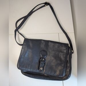 Jane Shilton Dark Navy Blue Leather Crossbody Bag | Vintage Classic